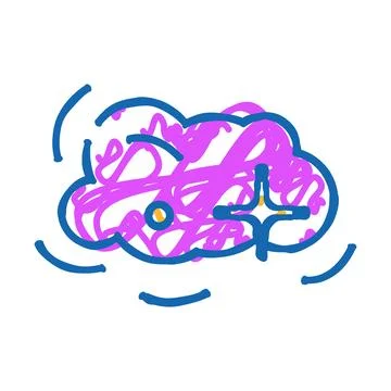 Cosmic dust space exploration icon doodle illustration Stock Illustration