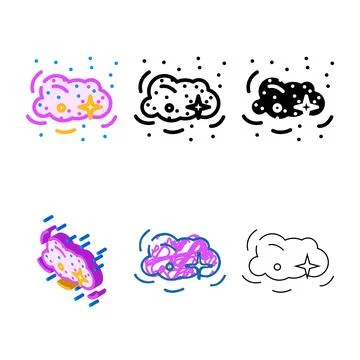 Cosmic dust space types exploration color icon vector Stock Illustration