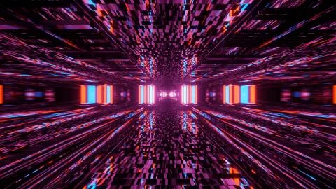 Cosmic Effect Pink Lighted Pattern 4k uhd 3d illustration background イラスト素材