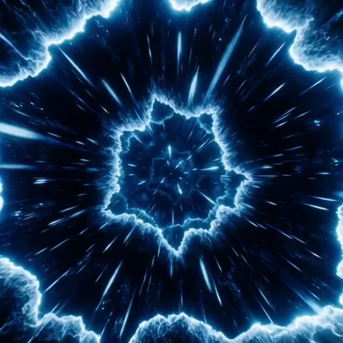 Cosmic Energy Burst and Sci-Fi Portal Transition Video stock 340286122