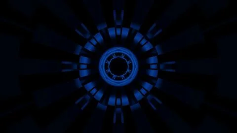 Cosmic environment with a blue circle of lights with a black background Stock Illustration