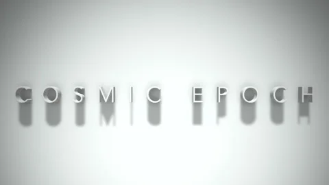 Cosmic epoch 3D title animation with shadows on a white background Stock Footage 297904346