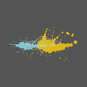 Cosmic explosion balanced composition between fine lines Stock Illustration