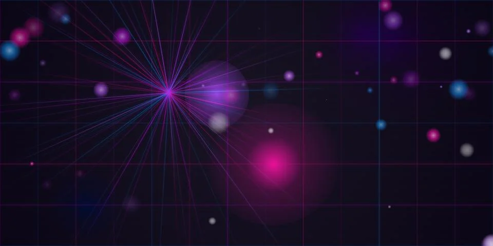 Cosmic explosion with bright light rays in space Stock Illustration