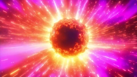 Cosmic Explosion: A Celestial Event of Fire and Light 動画素材 284733829