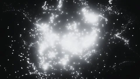 Cosmic explosion radiating stardust motion in deep dark space background. Video stock 342753423