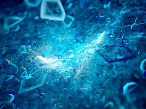 Cosmic explosion in space with particles Illustrazione stock