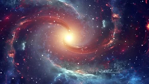 Cosmic Explosion in a Spiraling Nebula  Deep Space Motion Stock Footage 303216550