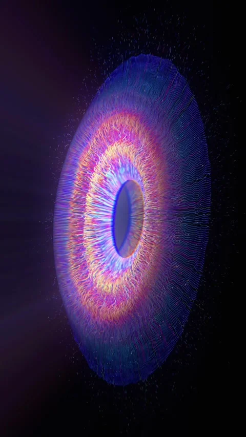 Cosmic Eye Moves on Black Background Stock Footage 295049577