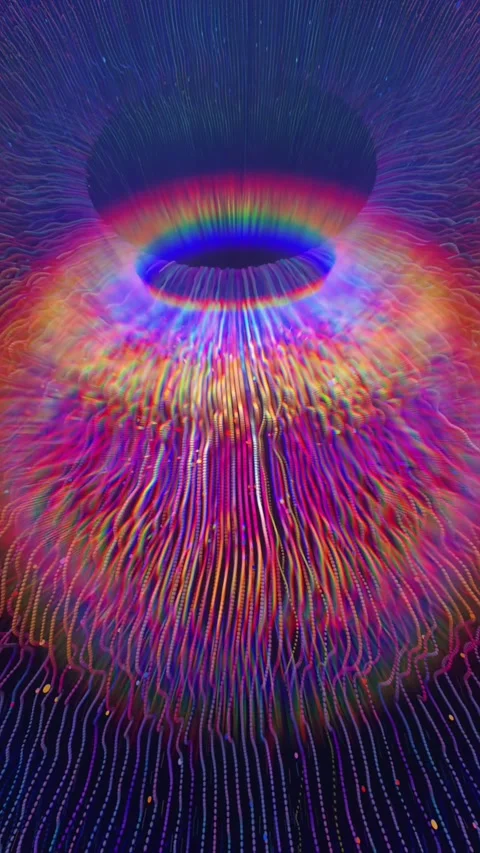 Cosmic Eye Moves on Black Background Stock Footage 295049591