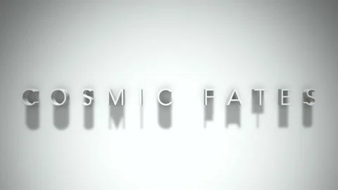 Cosmic fates 3D title animation with shadows on a white background 스톡 동영상 298001689
