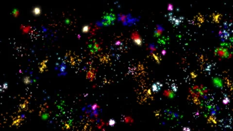 Cosmic Fireworks Colorful Celestial Explosion of Lights Stock-Footage 295628767