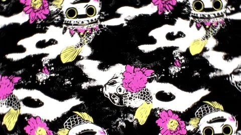 Cosmic Fish Dance – Rotation Motion Stock Footage 306519703