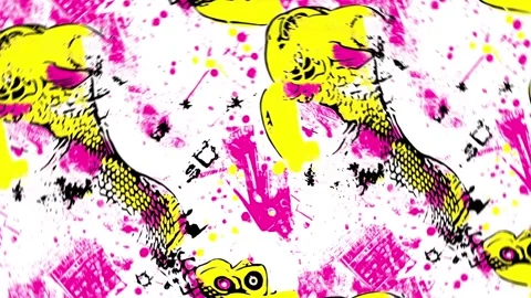 Cosmic Fish Dance – Rotation Motion Video stock 306523574