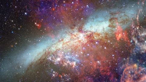Cosmic galaxy background with nebula. Elements of this image furnished by NASA. Stock Photos