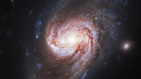 Cosmic galaxy in a dark universe spiralling to hot gases Stock Footage 154187594