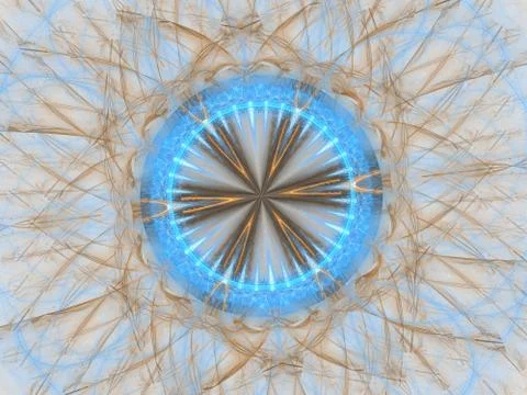 Cosmic geometry. Light phenomena in space. Flash and lightning in the languid イラスト素材