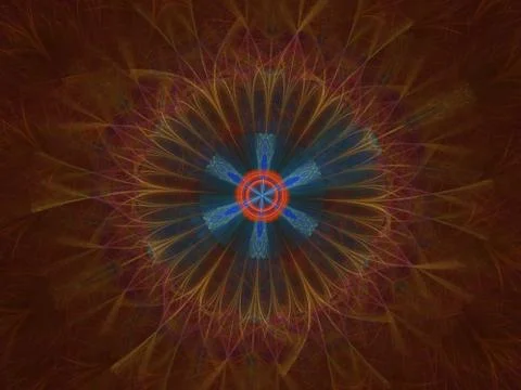 Cosmic geometry. Light phenomena in space. Flash and lightning in the languid Stock Illustration