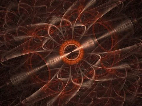 Cosmic geometry. Light phenomena in space. Flash and lightning in the languid Ilustración de archivo