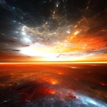 Cosmic horizons - abstract digital render イラスト素材