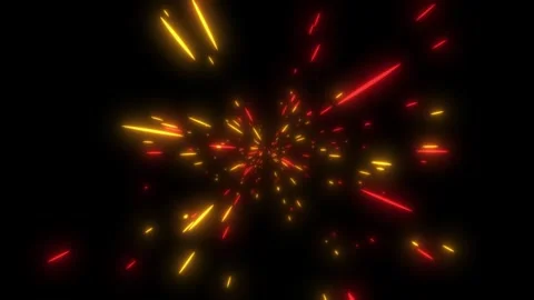 Cosmic hyperspace background. Speed of light, neon glowing abstract rays and sta Stock Footage 254883915