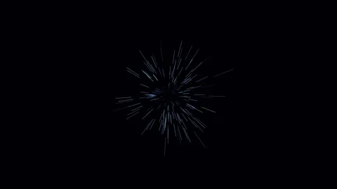 Cosmic Hyperspace Starburst and Speed Lines Burst on Black Background Vídeos de archivo 340341289