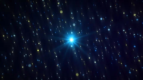 Cosmic illusion of magic particles and hypnotic shimmering light in the cente Stock Footage 261582976