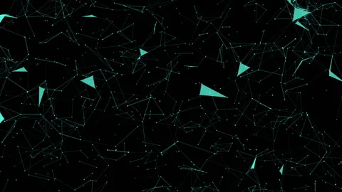 Cosmic invasion. Computer graphics of moving particles. Animated background Stock Footage 94826588