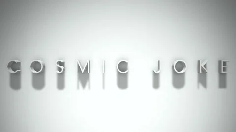 Cosmic Joke 3D title animation with shadows on a white background Stock-Footage 296665051