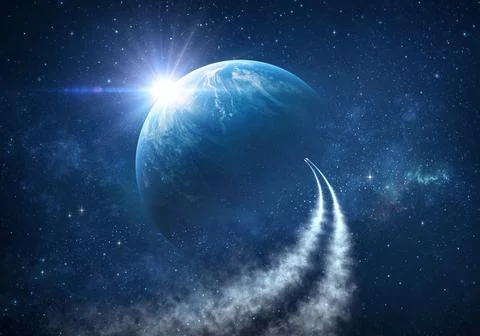 Cosmic journey in outer space Stock Illustration