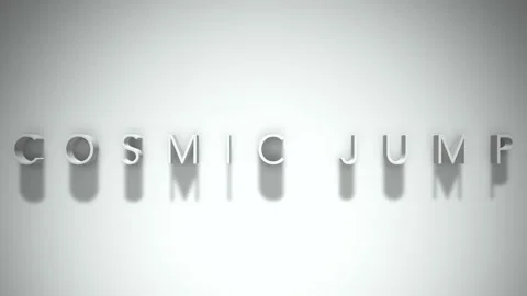 Cosmic Jump 3D title animation with shadows on a white background 스톡 동영상 296665056