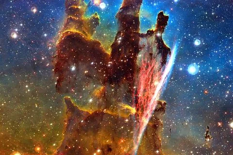 Cosmic landscape. Nebula. Elements of this image furnished by NASA Stockfoto's