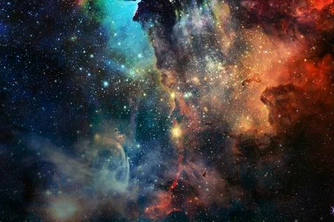 Cosmic landscape. Nebula. Elements of this image furnished by NASA 写真素材