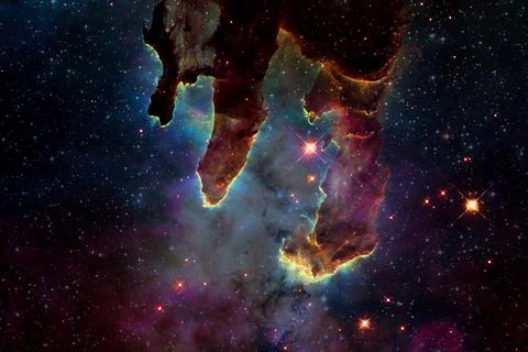 Cosmic landscape. Nebula. Elements of this image furnished by NASA Stock Photos
