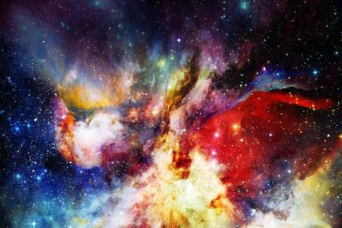 Cosmic landscape. Nebula. Elements of this image furnished by NASA Stock Photos