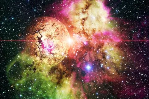 Cosmic landscape. Nebula. Elements of this image furnished by NASA Stock Photos