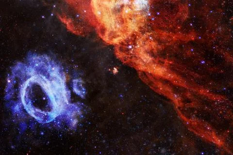 Cosmic landscape. Nebula. Elements of this image furnished by NASA Foto stock