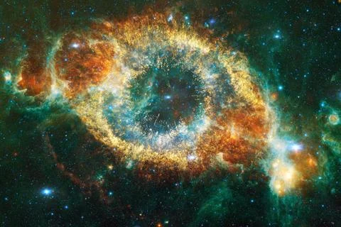 Cosmic landscape. Nebula. Elements of this image furnished by NASA Outer s... Stock Photos