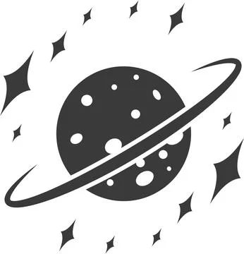 Cosmic landscape, planet with ring and stars 스톡 일러스트