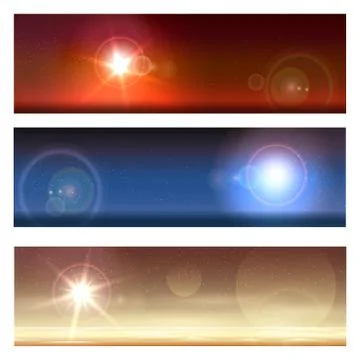 Cosmic Landscapes Set Stock Illustration