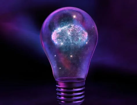 Cosmic light bulb Stock Photos