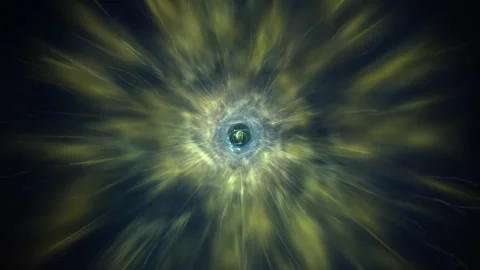 Cosmic Light Burst, A Dynamic Space Tunnel Radiating Central Core 库存影片 317993453