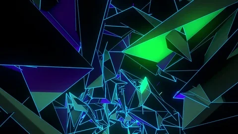 Cosmic LowPoly Cave Trip VJ Video stock 73156928