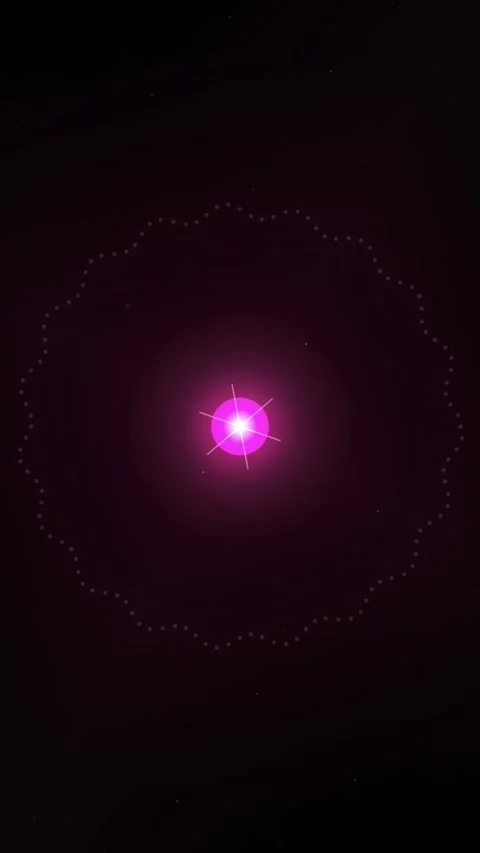 Cosmic magenta particle ring animation background glow effect Stock Footage 345493080