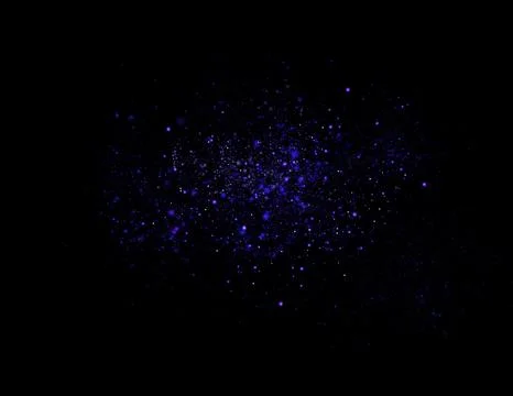 Cosmic Magic Stardust and Glowing Purple Blue Particles on Black Background Stock Illustration
