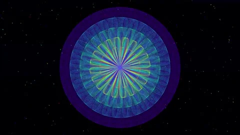 Cosmic mandala in deep space with colorful particles. Video stock 342524946