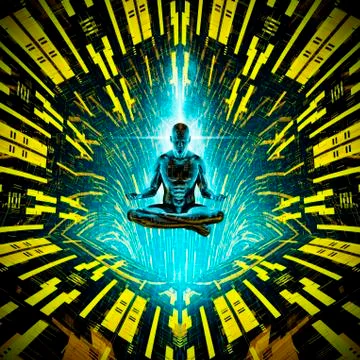Cosmic meditation concept Stock-Illustration