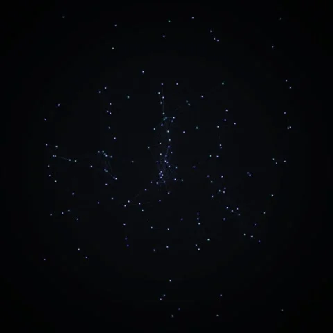 Cosmic meteor shower trails across dark night sky background Vídeo Stock 345689856