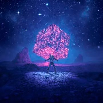 Cosmic monolith of power Illustrazione stock