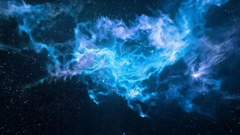 Cosmic nebula cloud expanding across vast interstellar space, revealing glowing Stock Footage 310437951